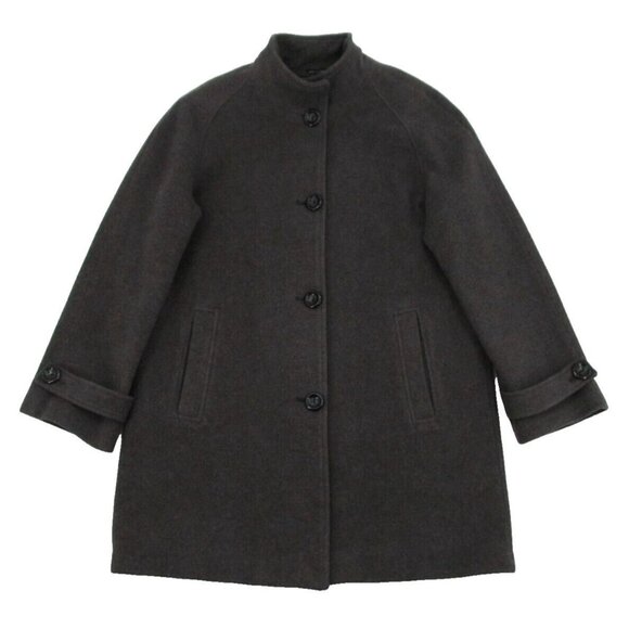 Vintage Jones New York Overcoat Womens Sz 12 Charcoal Gray Wool Lined Button Up - Picture 6 of 16